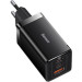 Baseus Зарядний пристрій Baseus 2xUSB-C 65W + 1xUSB GaN + cable USB-C to USB-C 100W 1.0m black (CCGP120201)
