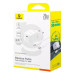 Baseus Зарядний пристрій Baseus 1xUSB-C 20W + 1xUSB white + cable USB-C to USB-C 60W 1.0m (P10111608213-01)