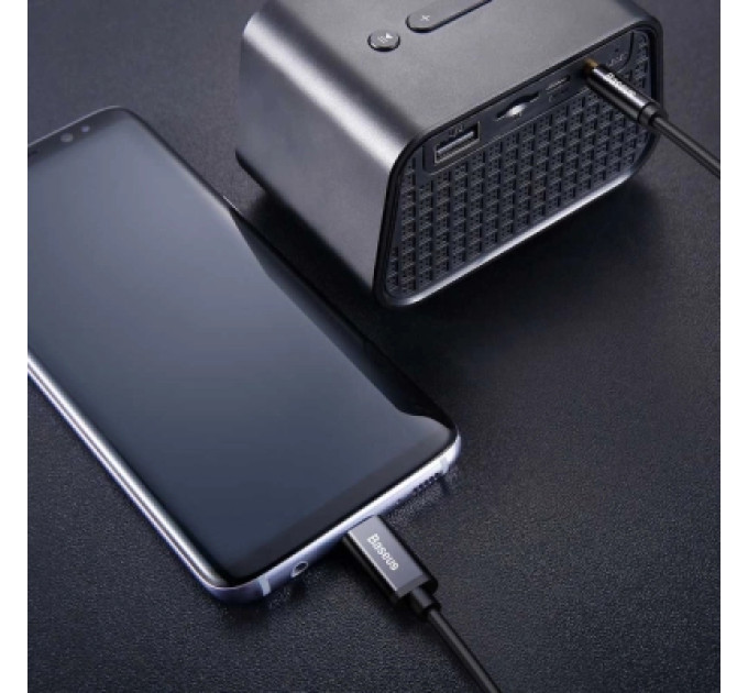 Baseus Кабель мультимедійний USB-C to 3.5mm M 1.2m black Baseus (CAM01-01)
