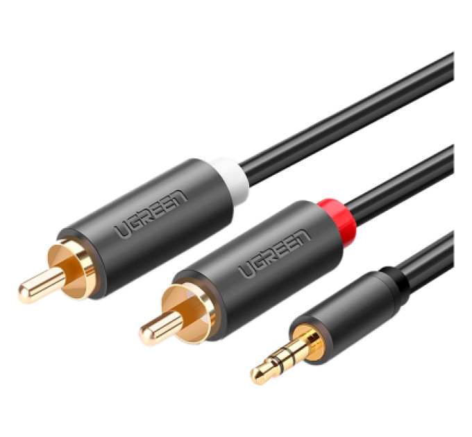Ugreen Кабель мультимедійний 3.5mm M to 2xRCA M 2.0m AV102 black Ugreen (10510)