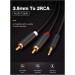 Ugreen Кабель мультимедійний 3.5mm M to 2xRCA M 2.0m AV102 black Ugreen (10510)