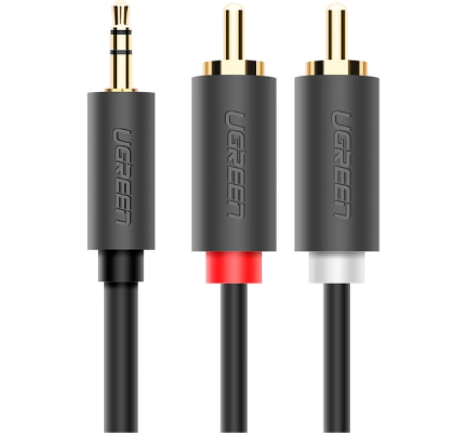Ugreen Кабель мультимедійний 3.5mm M to 2xRCA M 2.0m AV102 black Ugreen (10510)