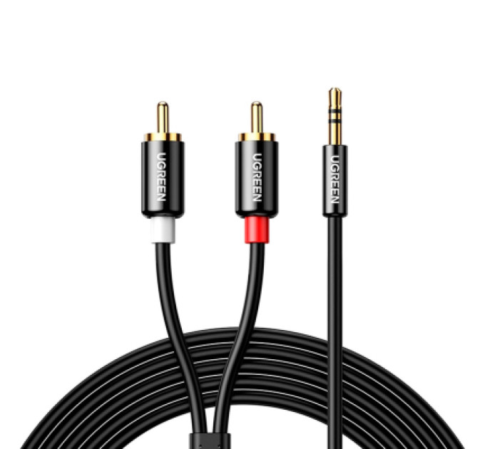 Ugreen Кабель мультимедійний 3.5mm M to 2xRCA M 5.0m AV116 black Ugreen (10591)