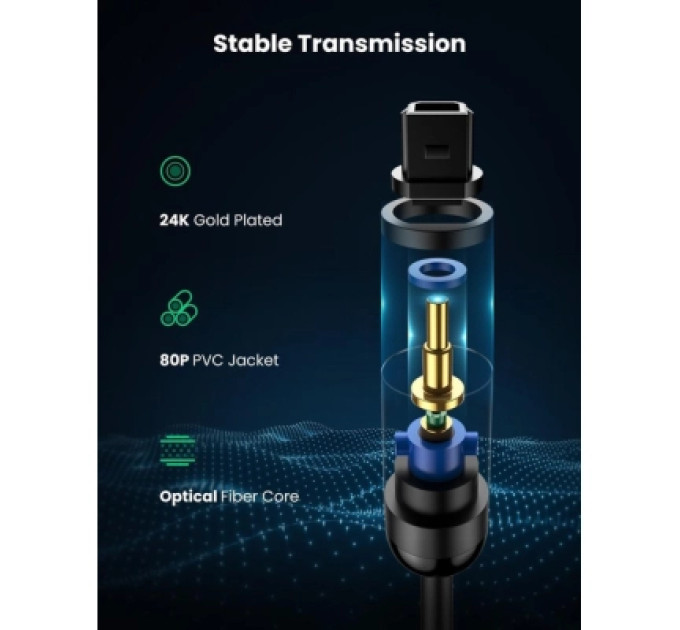 Ugreen Кабель мультимедійний Optical Toslink 1.0m AV122 black Ugreen (70890)