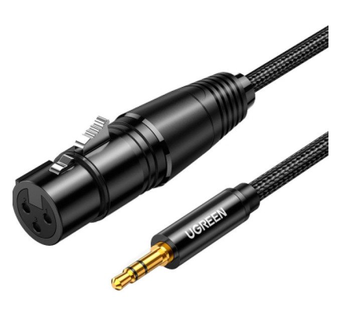 Ugreen Кабель мультимедійний 3.5mm M to XLR F 1.0m AV182 black Ugreen (20763)