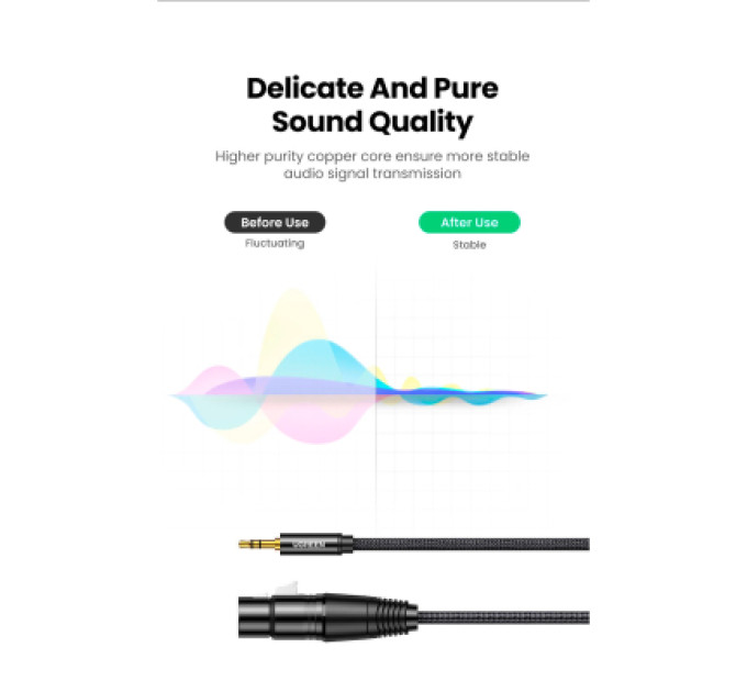 Ugreen Кабель мультимедійний 3.5mm M to XLR F 2.0m AV182 black Ugreen (20244)