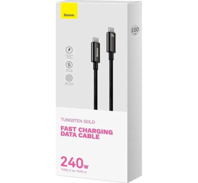 Baseus Дата кабель USB-C to USB-C 1.0m 240W Black Baseus (CAWJ040001)