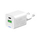 ColorWay Мережевий зарядний пристрій ColorWay GaN Mini 20W PD Port PPS USB (Type-C PD + USB QC4.0) White (CW-CHS062PD-WT)