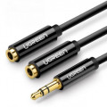 Ugreen Кабель мультимедійний 3.5mm M to 2x3.5mm F 0.2m AV134 (Black) Ugreen (20816)