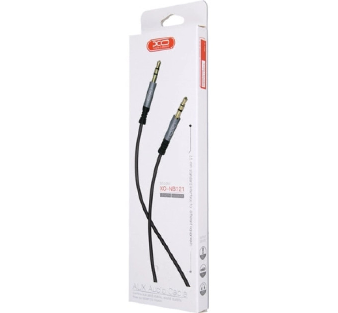 XO Кабель мультимедійний 3.5mm M to 3.5mm M 1.0m NB121 black XO (6920680864591)