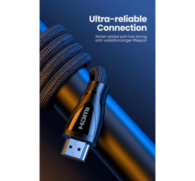 Ugreen Кабель мультимедійний HDMI M to HDMI M 1.5m braided HD140 black Ugreen (80402)