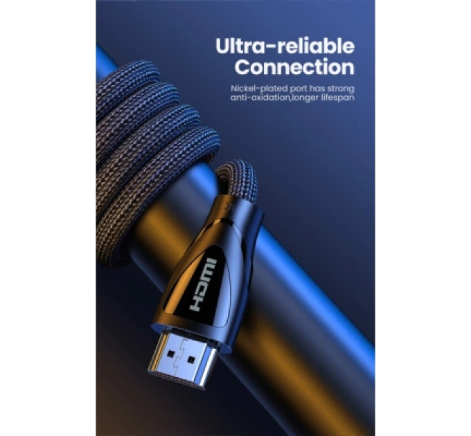 Ugreen Кабель мультимедійний HDMI M to HDMI M 2.0m braided HD140 black Ugreen (80403)