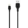 XO Дата кабель USB 2.0 AM to Lightning 1.0m 2.1A NB103 black XO (6920680862702)