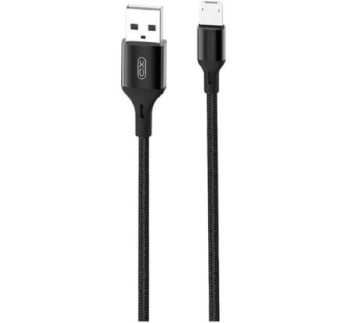 XO Дата кабель USB 2.0 AM to Micro 5P 1.0m braided NB143 black XO (6920680870660)
