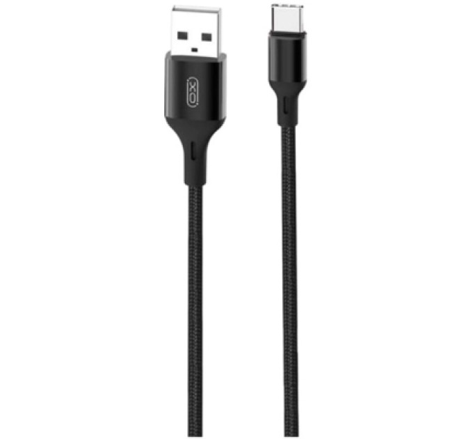 XO Дата кабель USB 2.0 AM to USB-C 1.0m braided NB143 black XO (6920680870684)