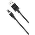 XO Дата кабель USB 2.0 AM to Lightning 1.0m 2.1A magnetic NB187 black XO (6920680879632)