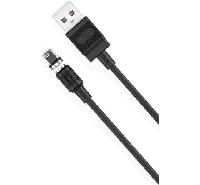 XO Дата кабель USB 2.0 AM to Lightning 1.0m 2.1A magnetic NB187 black XO (6920680879632)
