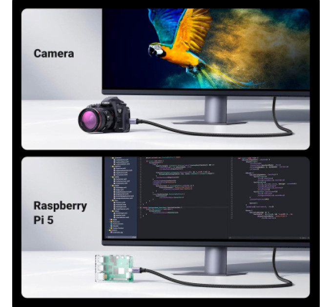 Ugreen Кабель мультимедійний HDMI M to HDMI micro M 2.0m V2.1 8K60Hz HD164 black Ugreen (15517)