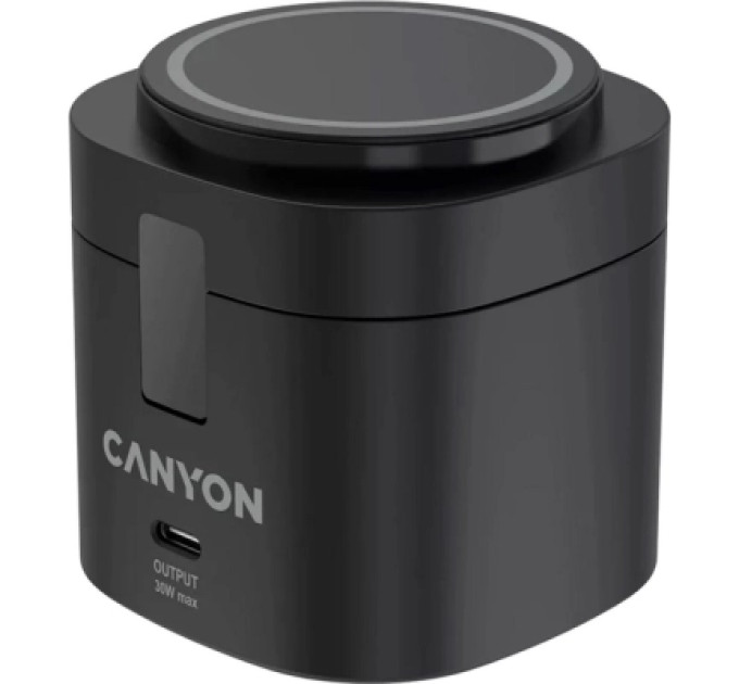 Canyon Зарядний пристрій Canyon 4-in-1 wireless charging stand 30W + cable 1.0m black (CNS-WCS405BW/A)