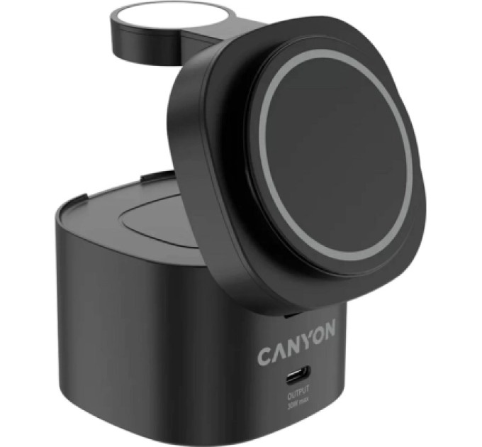 Canyon Зарядний пристрій Canyon 4-in-1 wireless charging stand 30W + charger 65W + cable 1.0m black (CNS-WCS405B)