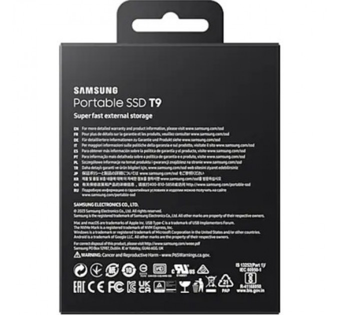 Samsung Накопичувач SSD USB 3.2 4TB T9 Samsung (MU-PG4T0B/EU)