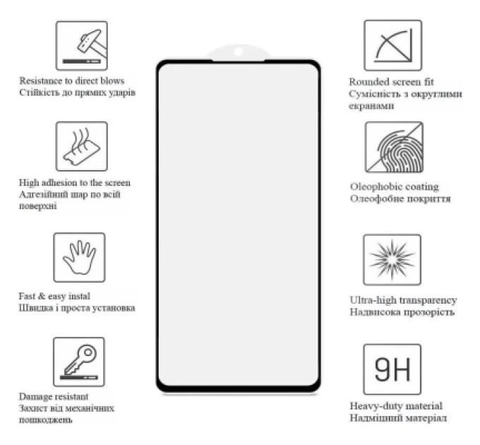 Drobak Скло захисне Drobak Motorola Edge 50 Fusion Black Frame A+ (595993)