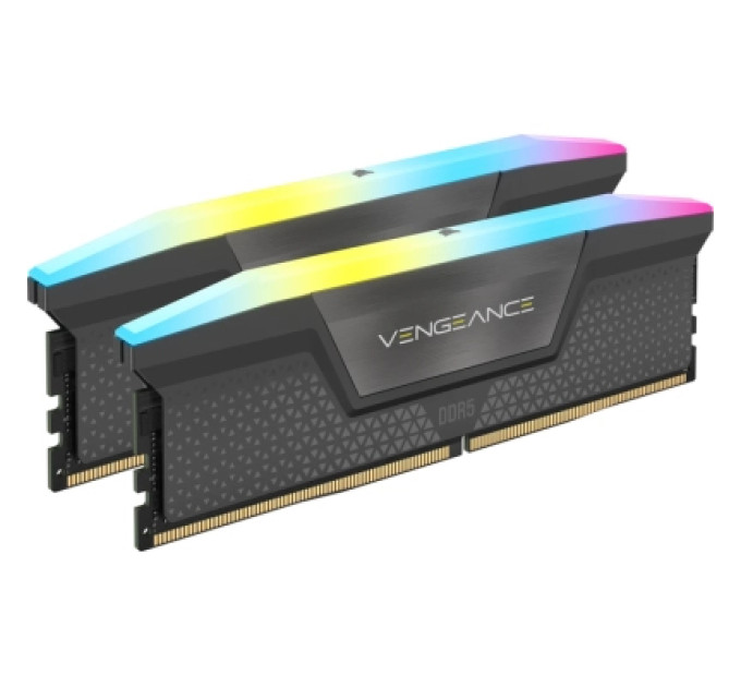 Corsair Модуль пам'яті для комп'ютера DDR5 32GB (2x16GB) 6400 MHz Vengeance RGB Grey Corsair (CMH32GX5M2B6400Z32)