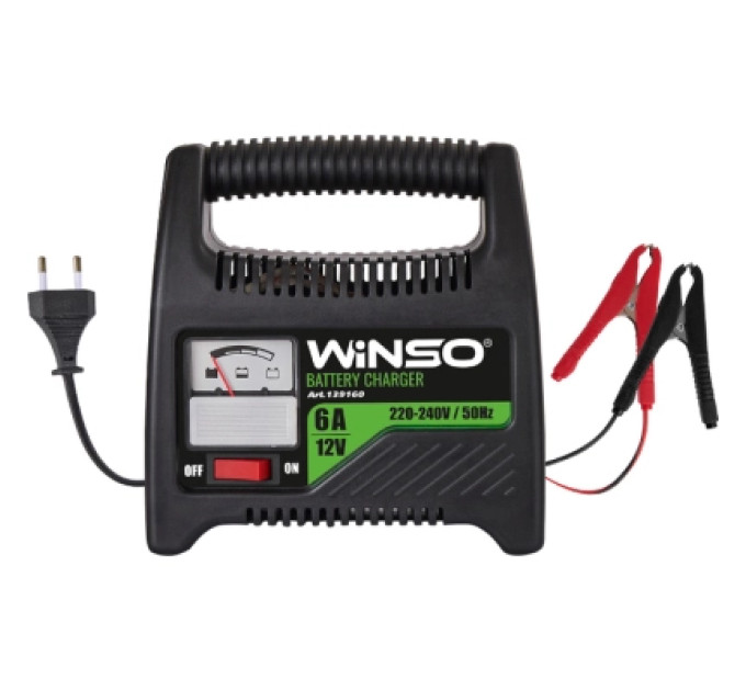 WINSO Зарядний пристрій для автомобільного акумулятора WINSO 12В.Макс. струм підзарядки 6А.Макс.Емн 80Ah (139160)