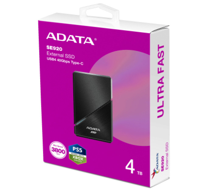 ADATA Накопичувач SSD USB 3.2 4TB SE920 ADATA (SE920-4TCBK)