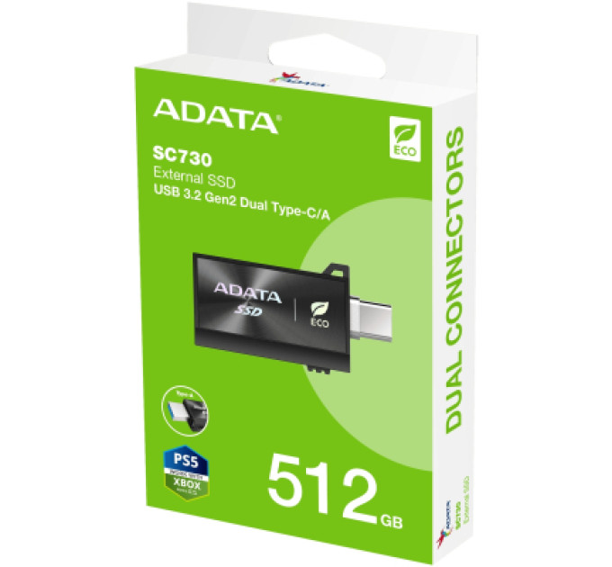 ADATA Накопичувач SSD USB 3.2 512GB SC730 ADATA (SC730-512G-CACTI)