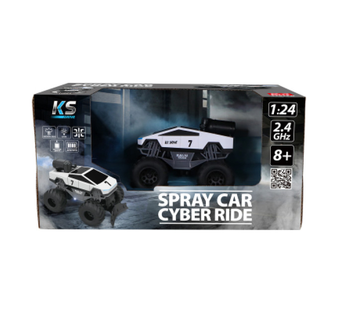 KS Drive Радіокерована іграшка KS Drive Spray Car – Cyber Ride (білий, 1:24, вихлопна пара) (SL-6076RH)