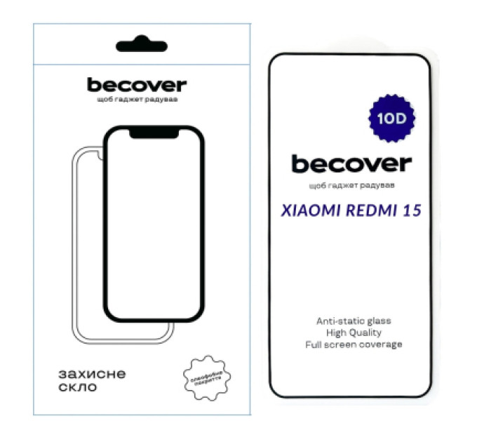 BeCover Скло захисне BeCover 10D Xiaomi Redmi 15 Black (713906)