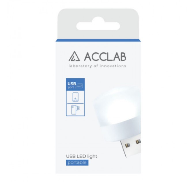 ACCLAB Лампа USB ACCLAB AL-LED01, 1W, 5000K, white (1283126552809)