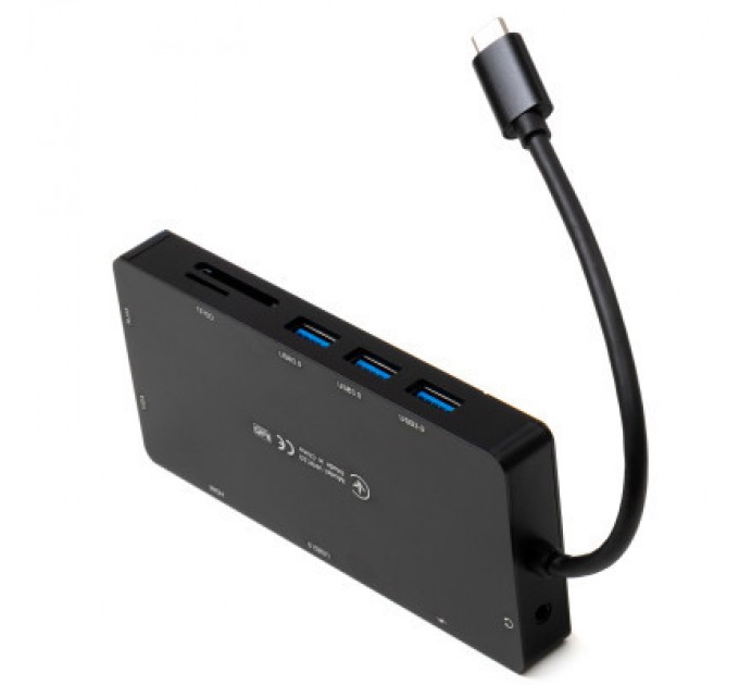 Концентратор Vinga USB-C 3.1 to VGA+HDMI+RJ45+3xUSB3.0+USB2.0+SD/TF+PD100W+Audio (VHYC10)