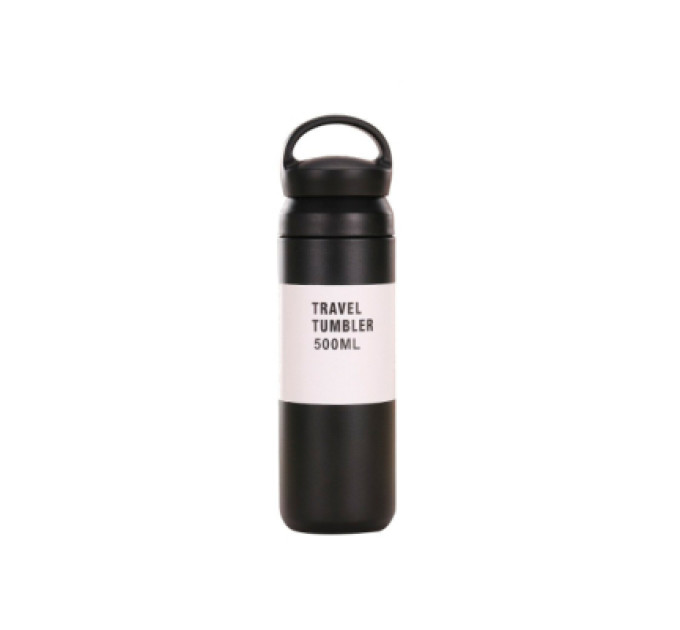 Merlion Термос Merlion Travel Tumbler 350 мл, подвійна кришка з ручкою, чорний (SUS304-350Black)