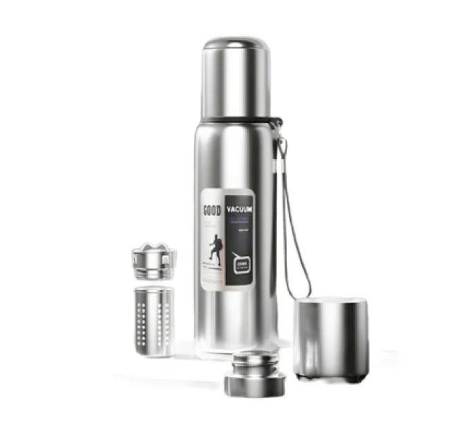 Merlion Термос Merlion з ситечком та чашкою 1,5 л, сталевий (ZK-127-1500Grey)