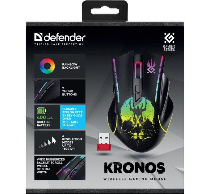 Defender Мишка Defender Kronos GM-695 Wireless Black (52695)