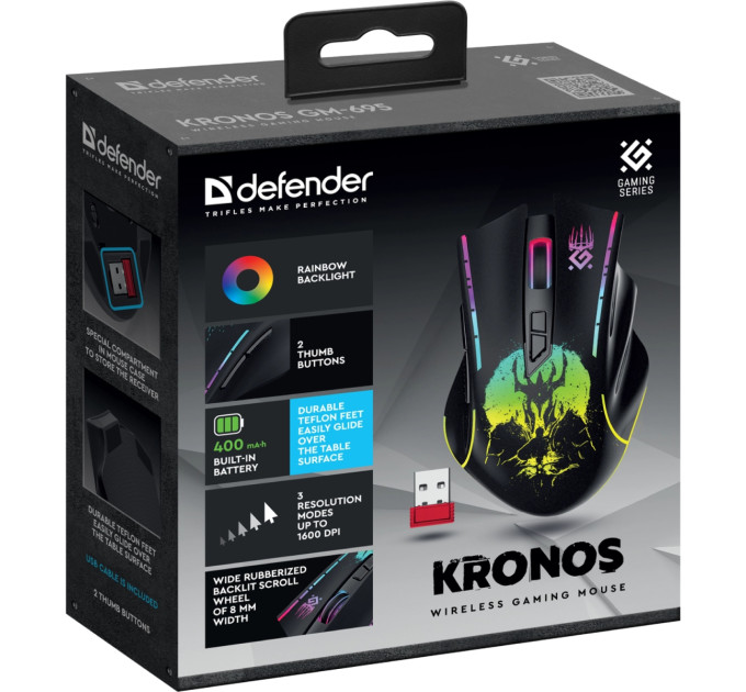 Defender Мишка Defender Kronos GM-695 Wireless Black (52695)