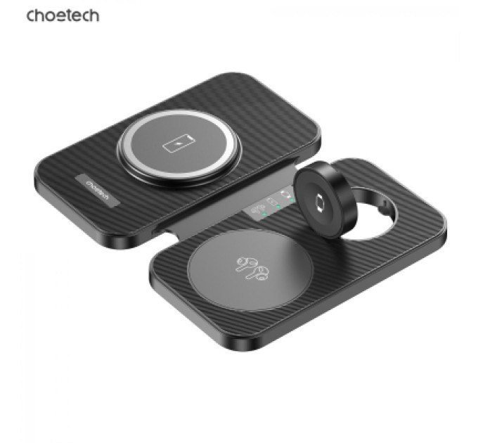 Choetech Зарядний пристрій Choetech Wireless magnetic 3-in-1 15W black (T616-F)