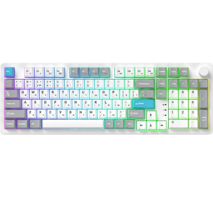 Клавіатура бездротова GamePro Asgard Drakkar Keychron Super Red Switch White (MK305WH)