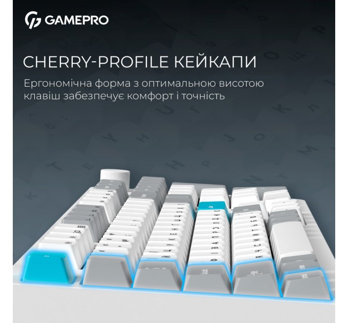 Клавіатура бездротова GamePro Asgard Drakkar Keychron Super Red Switch White (MK305WH)