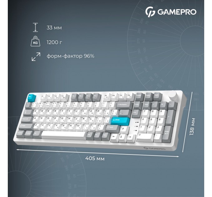 Клавіатура бездротова GamePro Asgard Drakkar Keychron Super Red Switch White (MK305WH)