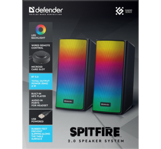 Defender Акустична система Defender Spitfire Bluetooth Black (65047)
