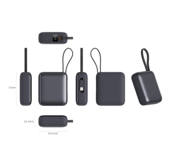 Батарея універсальна Vinga 10000 mAh 35W Display Cable (VPBB1035C)