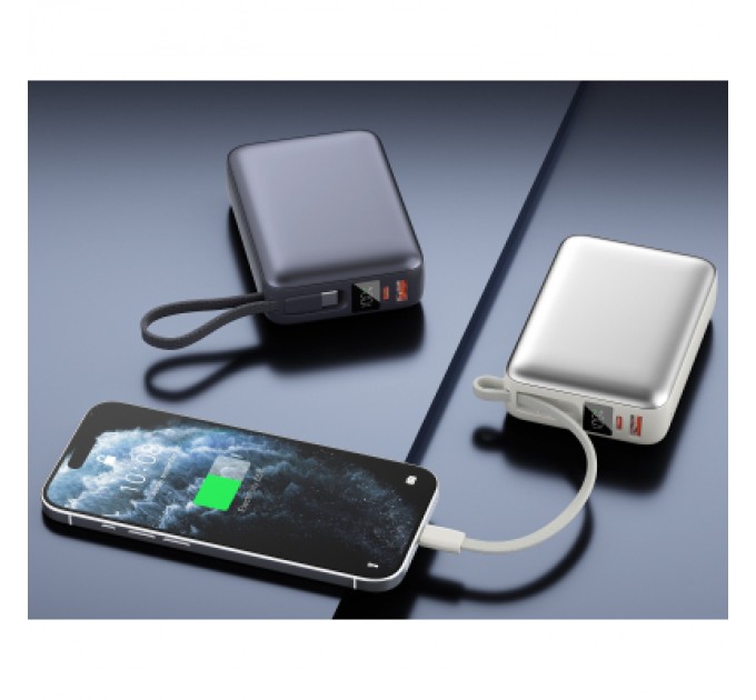 Батарея універсальна Vinga 20000 mAh 45W Display Cable (VPBB2045C)