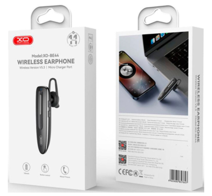 XO Bluetooth-гарнітура XO BE44 Black (BE44.black)