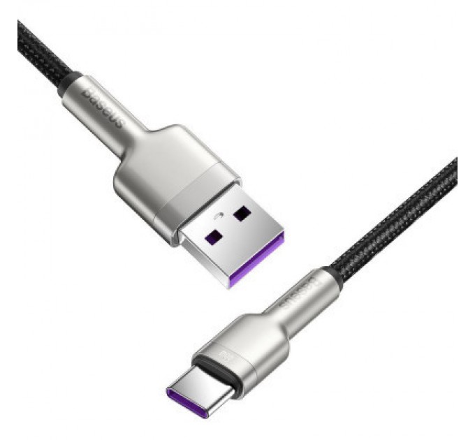 Дата кабель USB 3.1 AM to Type-C 0.25m CAKF 6.0A 66W Cafule Series Metal Data Cable Black Baseus (CAKF000001)
