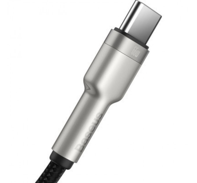 Дата кабель USB 3.1 AM to Type-C 0.25m CAKF 6.0A 66W Cafule Series Metal Data Cable Black Baseus (CAKF000001)
