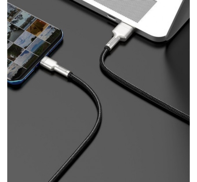 Дата кабель USB 3.1 AM to Type-C 0.25m CAKF 6.0A 66W Cafule Series Metal Data Cable Black Baseus (CAKF000001)