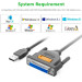 Ugreen Кабель для принтера USB 2.0 to DB25 2.0m US167 black Ugreen (20224)